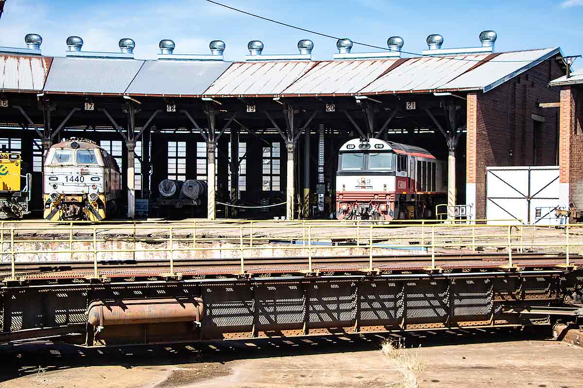 Inside the roundhouse