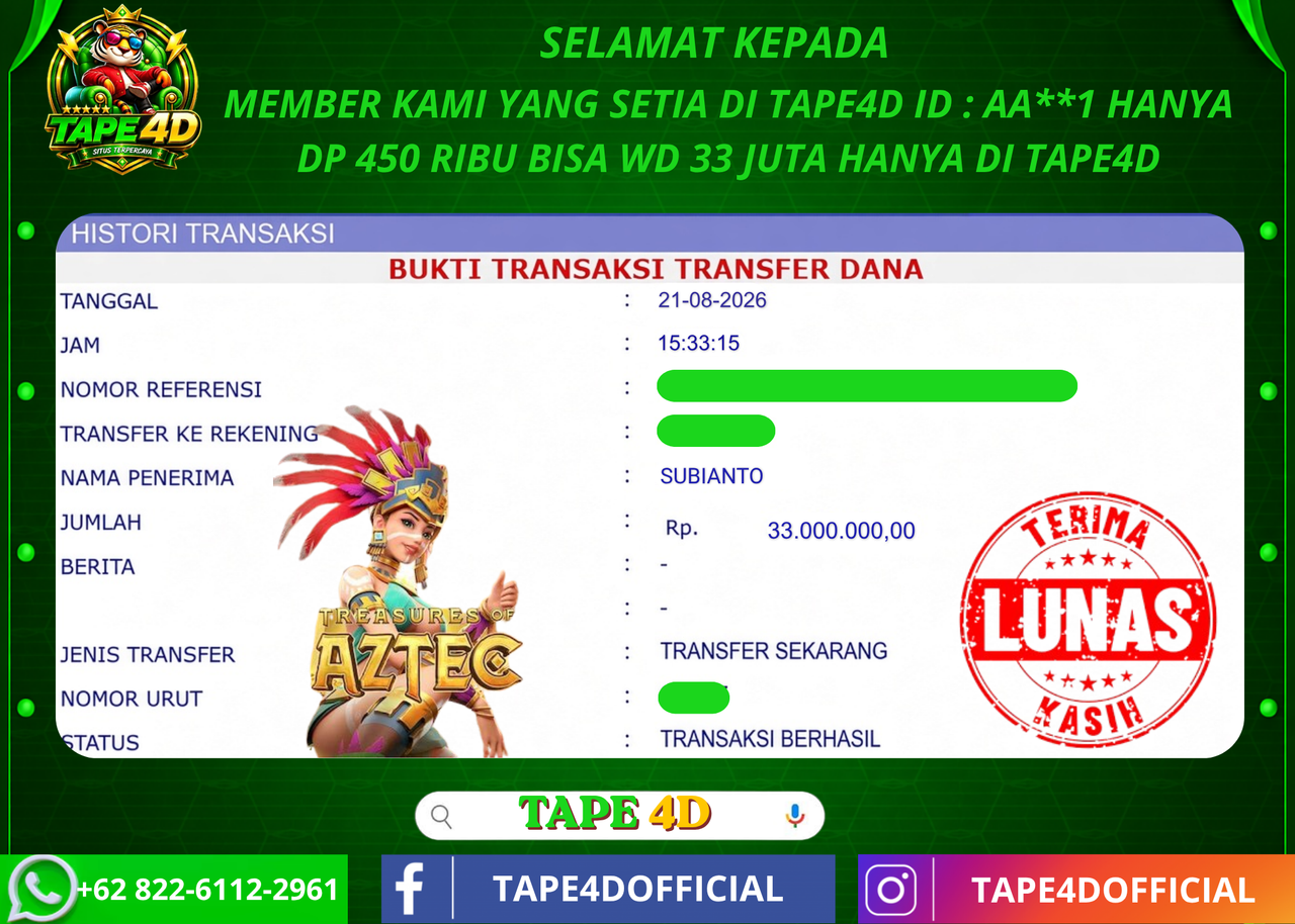 TAPE4D TREASURES OF ASTEC PRAGMATIC PLAY 33.000.000-LUNAS