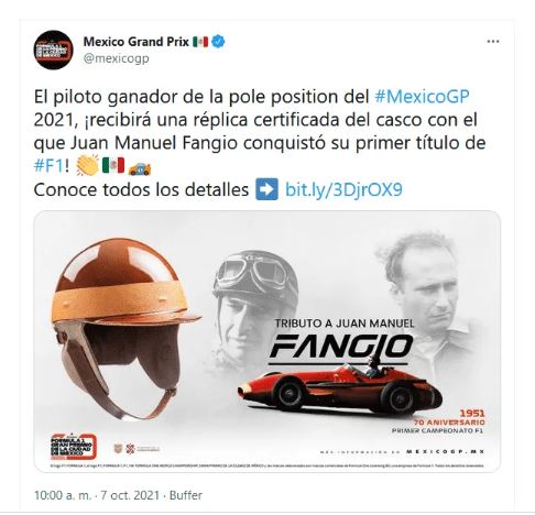 GP de México: Conoce el premio especial para el ganador de la pole position