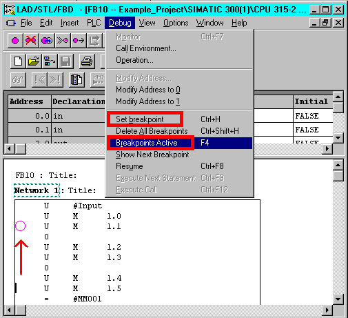 Breakpoints in Tia portal V15.1 Breakpoints in Tia portal V15.1