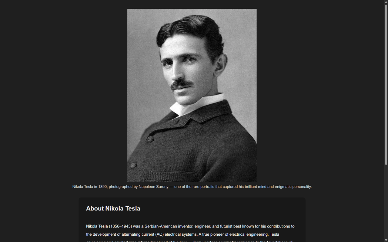 Tribute Page project screenshot