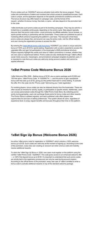 1x Bet Free Spins Promo Code Ghana 1X200NUT 130 Bonus