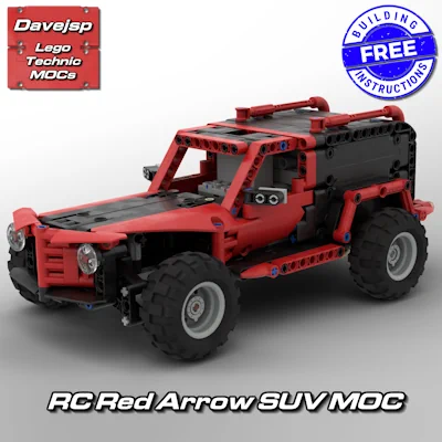Power Functions kit equipped RC SUV vehicle original custom LEGO Technic build design by Davejsp