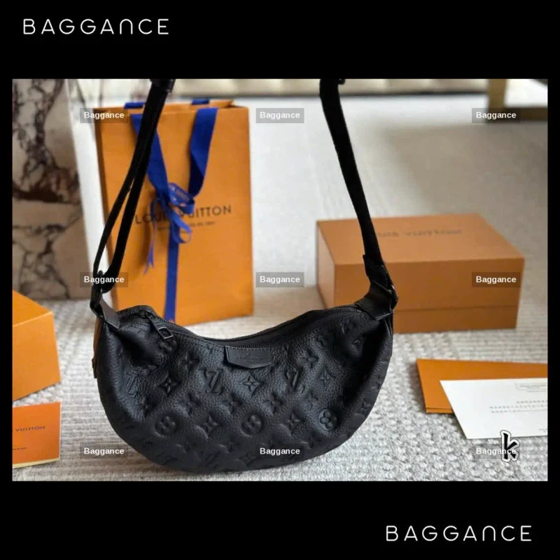 Louis Vuitton Black Crossbody Bag Full Box Size 24cm (Ref: LVDK-24)