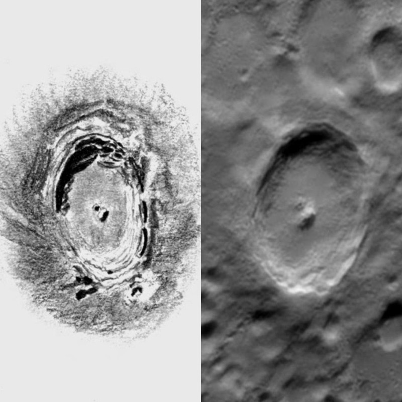 cr�ter Tycho dibujo versus astrofoto