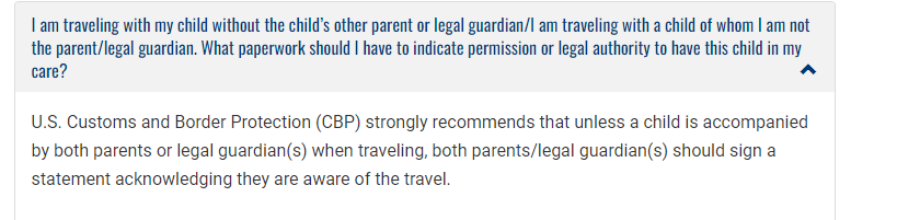 Viajar a USA con menores sin ser sus padres/tutores legales - Foro USA y Canadá
