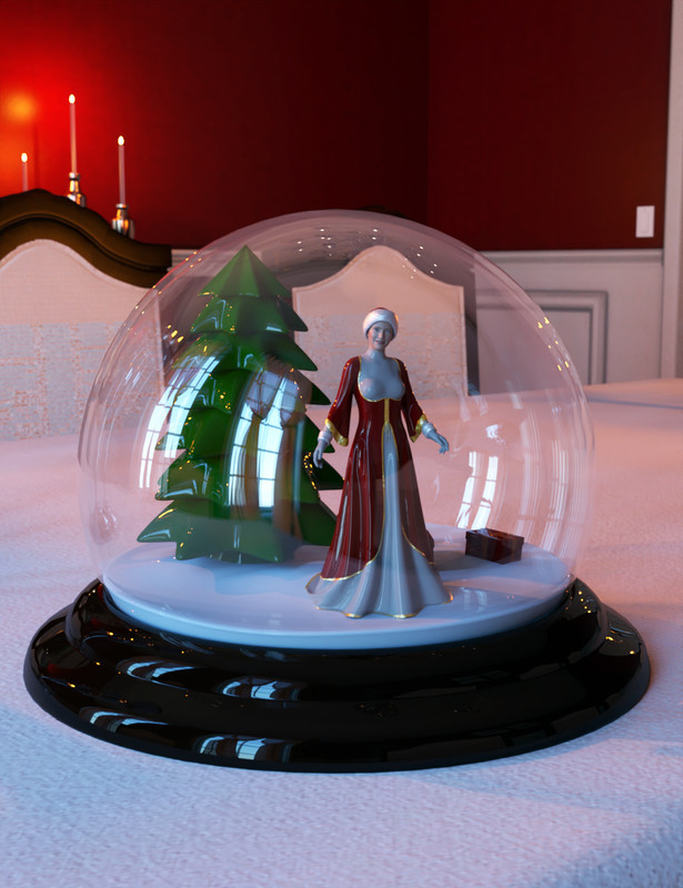 Christmas Snow Globe and Poses for Genesis 8 Female