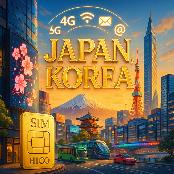 Sim du lịch Nhật Bản Hàn Quốc 4G tốc độ cao từ Hico