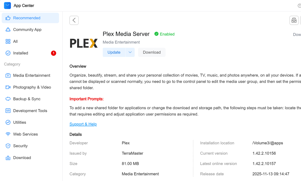 Default app install location