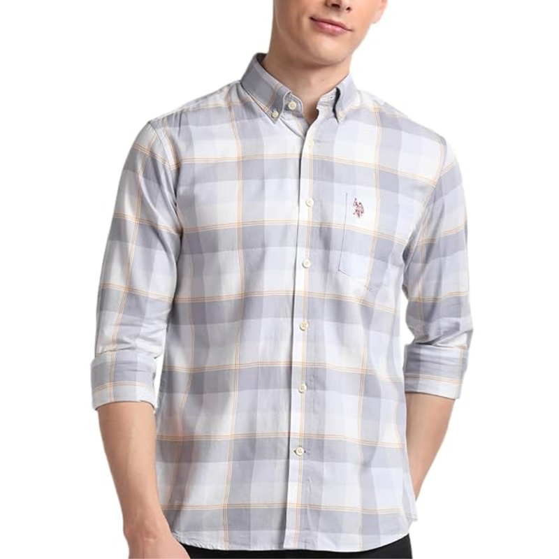 USPA Regular Fit Men’s Cotton Casual Shirt