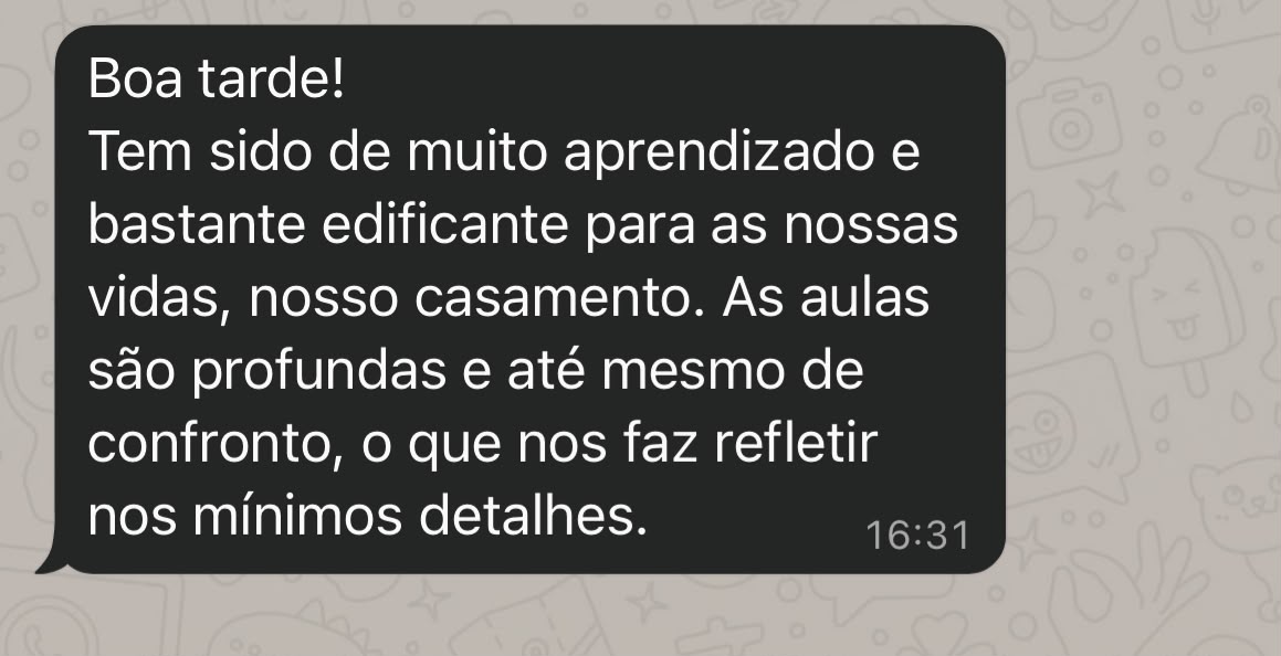 Depoimento de aluna do Protocolo Salva Casamento 1
