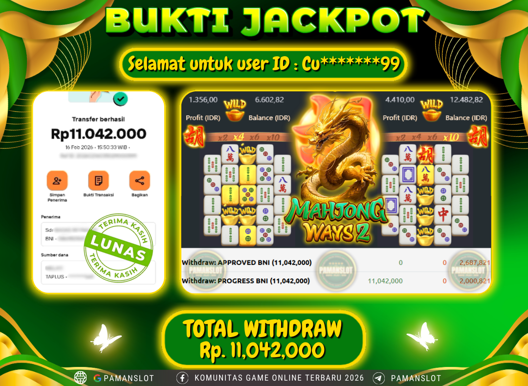 PAMANSLOT JACKPOT Game PG - Mahjong Ways 2 Rp.11,042,000- LUNAS