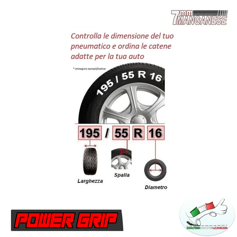Catene Neve Power Grip 7mm gruppo 65 per pneumatici 185/70r14 Hyundai  Sonata IV 8053808750020 | eBay