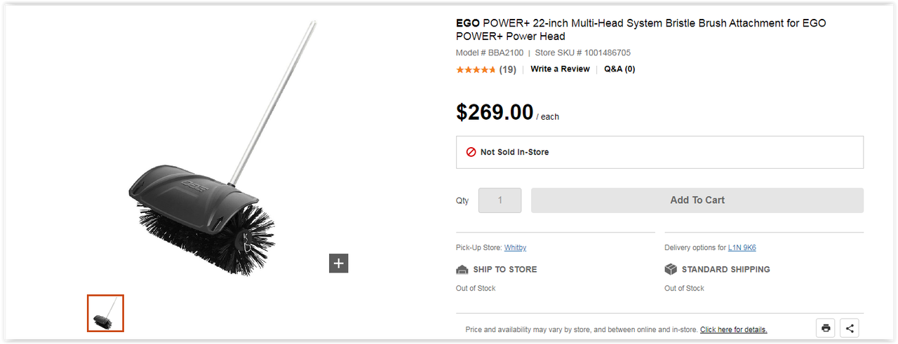 POWER+ Bristle Brush Attachment for Multi-Head System by EGO POWER+