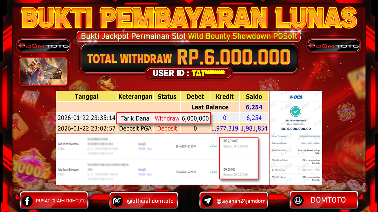 JACKPOT SLOT Wild Bounty Showdown PGSoft 22 JANUARI 2026