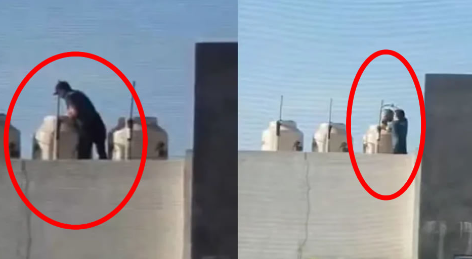 Graban a sujeto que roba agua del tinaco de su vecino en Nuevo León