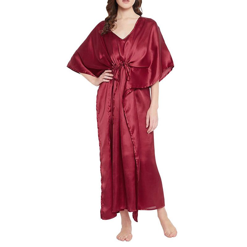 Women Satin Silk Nightdress Lingerie Sleepwear Nightgown Maxi Robe Loungewear - Picture 62 of 125