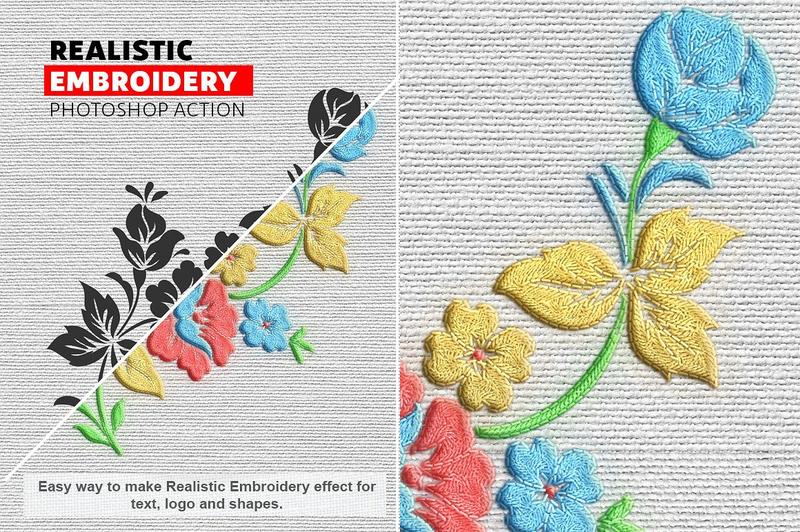 CM Embroidery Photoshop Action by buzzaArt UPDATED VERSION