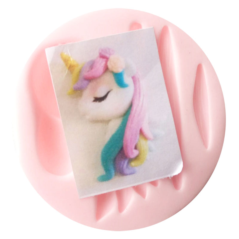 Molde silicona unicornio caballo pony infantil en pasta flexible