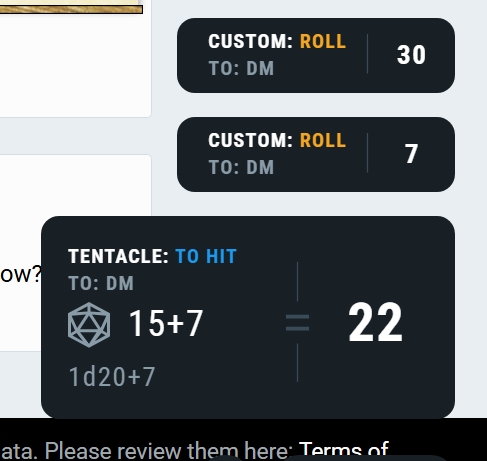Dice roll to hit Arden