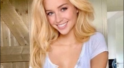 This Hot Blonde In A Tight Dress Is Flashing Her Tits.