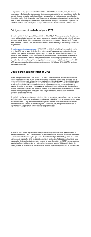 Cómo usar código promocional 1x Bet 2026 1XVATOUT