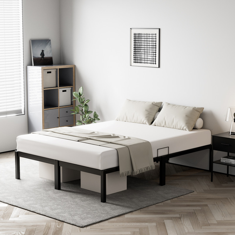 HOMAVO Metallbett mit stabilem Stahlrahmen