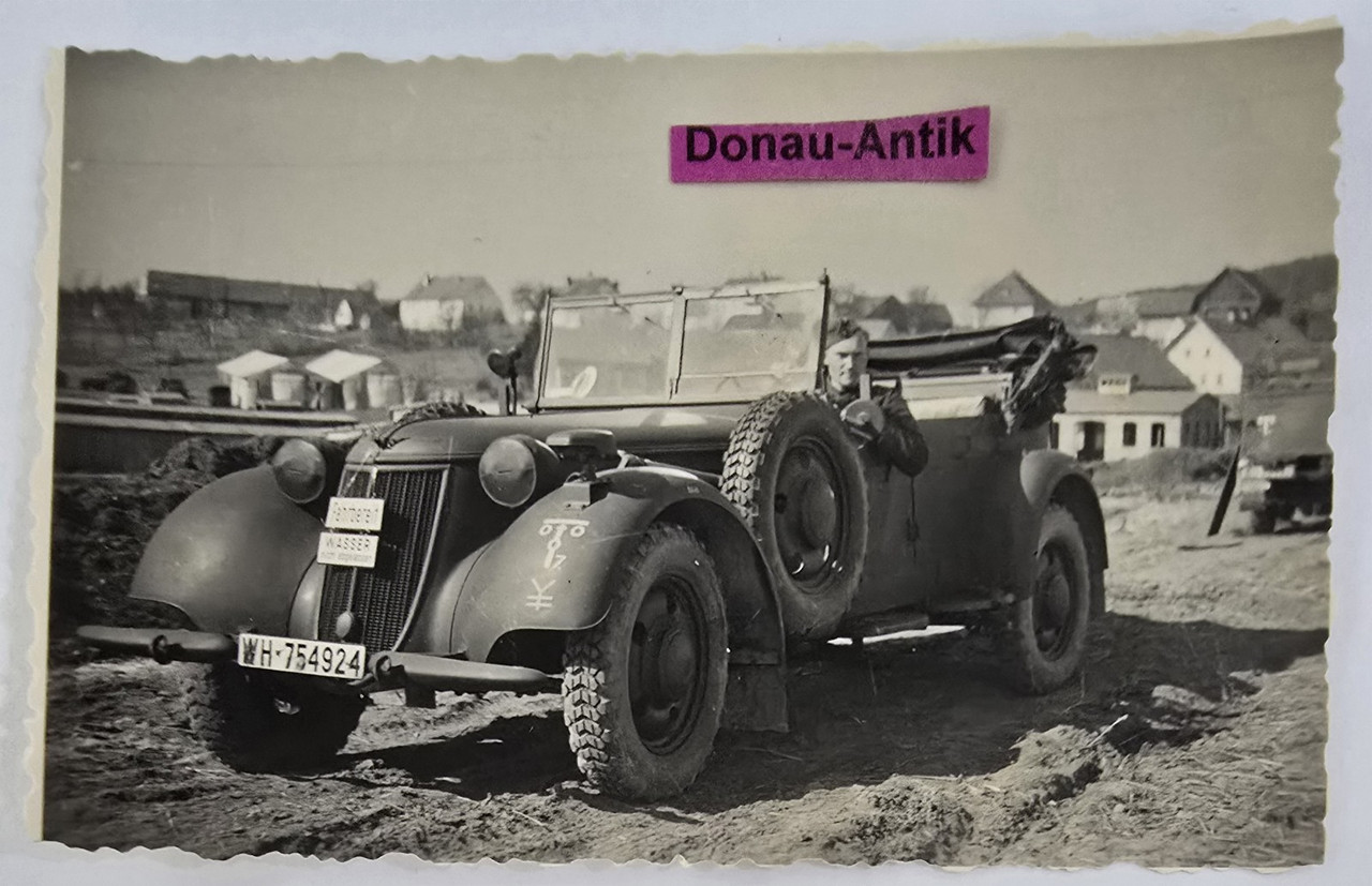 Foto Kübelwagen Wanderer W 23 Kraftwagen Pkw Kfz Oldtimer Wehrmacht Kennung