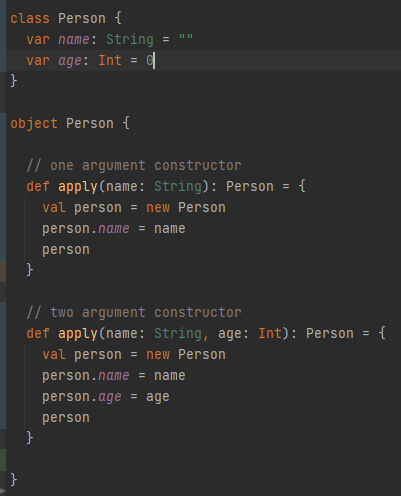 companion object with multiple apply