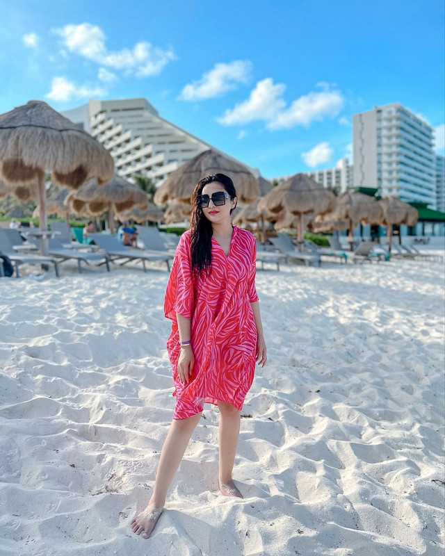 Potret cantik Ashanty saat menikmati liburan di Meksiko.