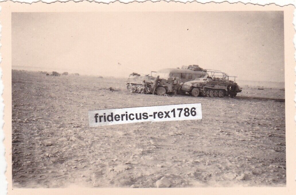 Foto Südfront Afrika DAK Sd Kfz Spähpanzer Funkwagen Funkstelle 