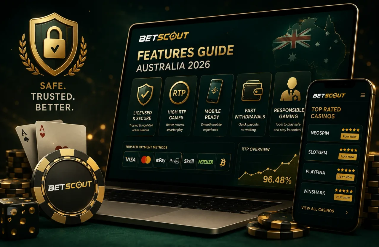 Online casino features guide Australia 2026 — BetScout