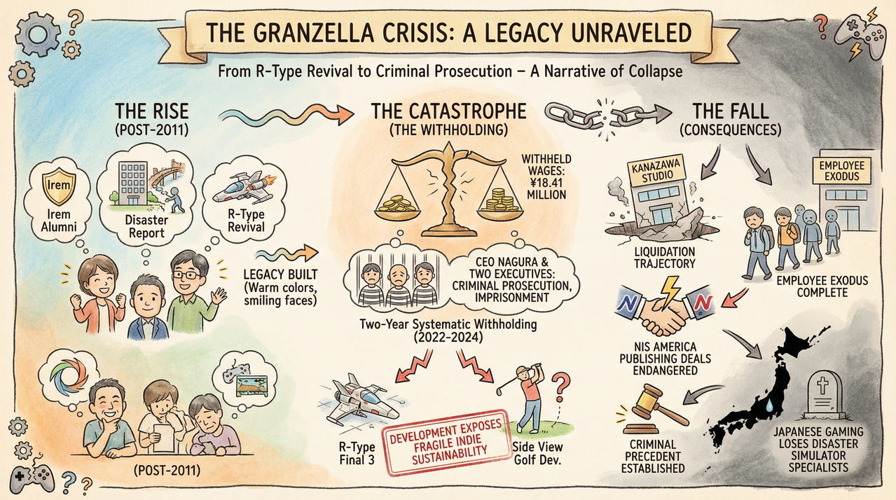 Granzella Faces Criminal Charges - Disaster Report Dev Withheld 18M Yen Employee Wages 1 Empty game development office desks after wage withholding scandal