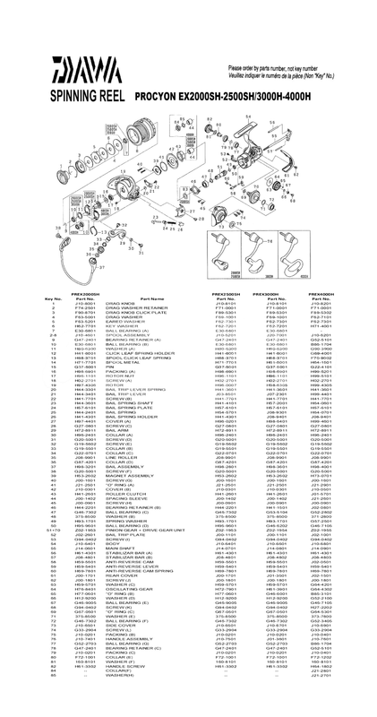 Schematic_Daiwa_PROCYON_EX2000_2500SH_3000_4000H_1