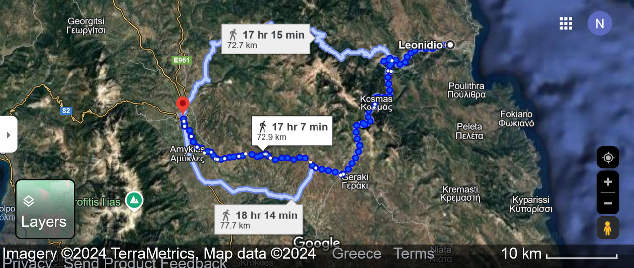 Λεωνίδιο to Σπάρτη