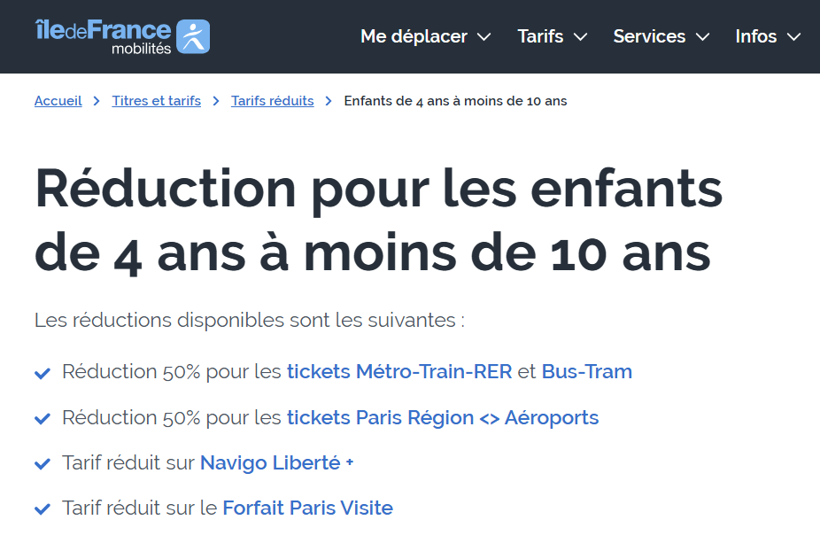 Abono diario no rentable para niños - Mejor ticket individividual - Tarjeta Navigo Decouverte, Navigo Easy - Transporte en París