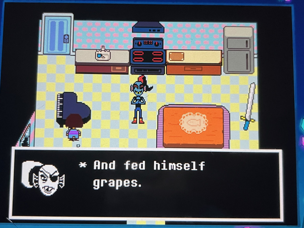 'And fed himself grapes.'