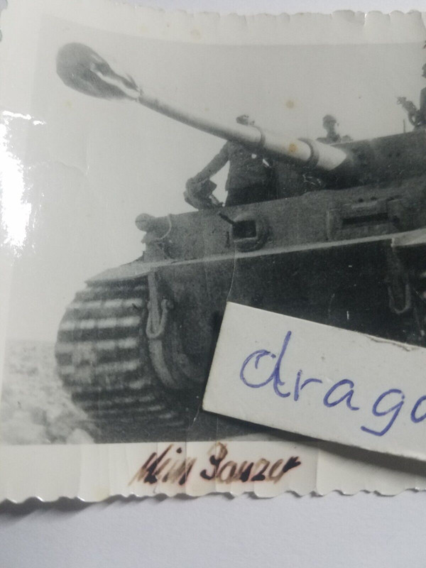 Foto Osten 1944 Endkampf Rückzug schw.Panzer Abt. Panzer Tiger Kommandant1