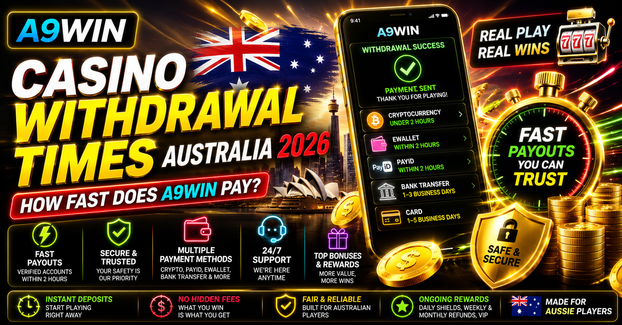 casino withdrawal times Australia