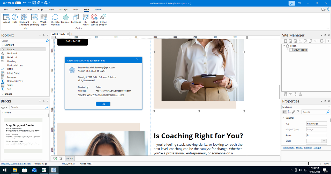 Working with WYSIWYG Web Builder 21.2.4 full activated
