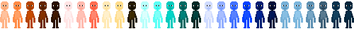cane right, small, mostly blue skin tones