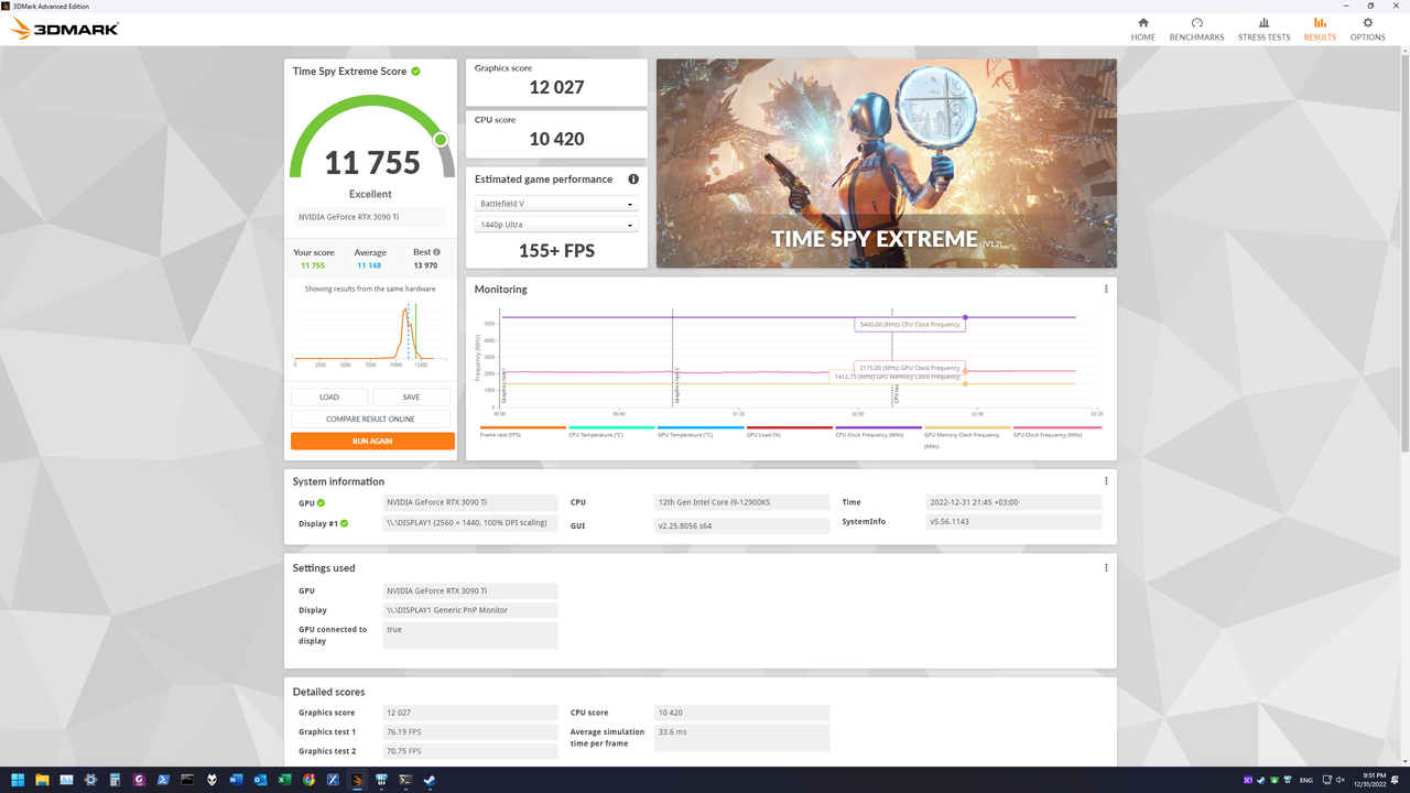 Time Spy Extreme 11755