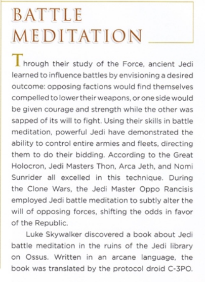 Battle meditation can influence entire armies by envisioning the desired outcome