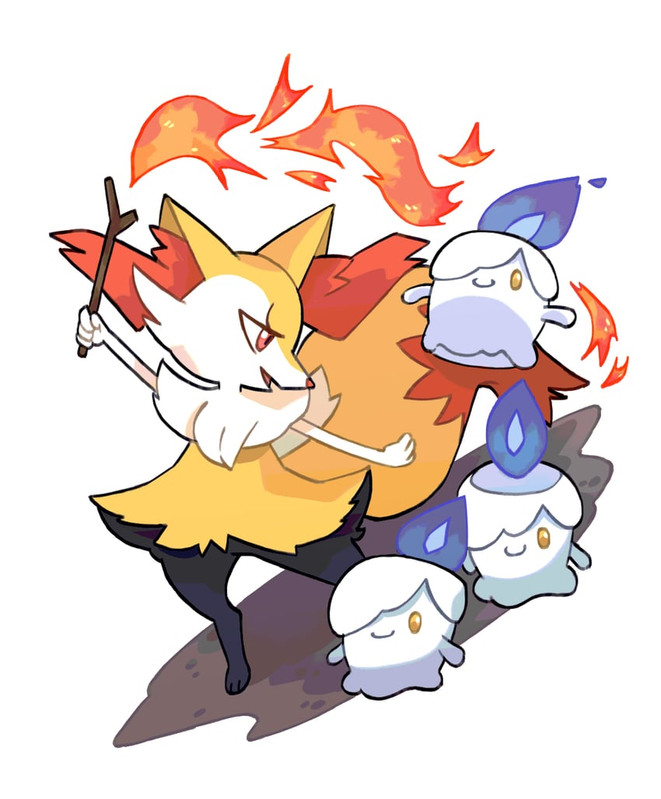 braixen-and-litwick-pokemon-drawn-by-mjo