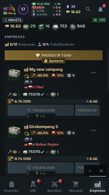 Tela de fábricas no War Era