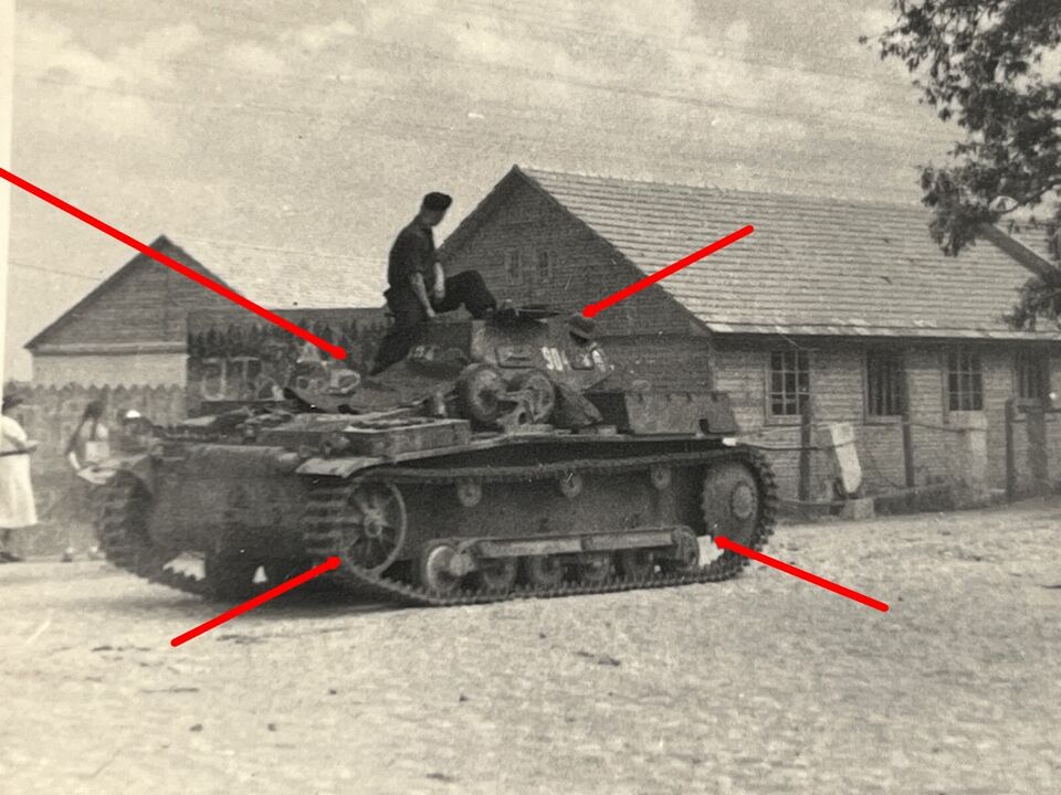 Foto Frankreich 1943, Panzer I mit seltenem Laufwerk, Turmnummer 504, TOP (1)