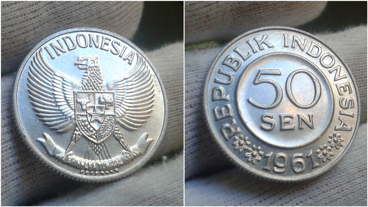 50 Sen de 1961. República de Indonesia. Polish-20200924-135945267