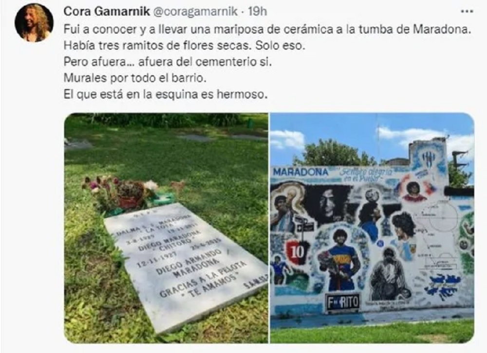 Descuido de la tumba de Maradona se viraliza en las redes sociales
