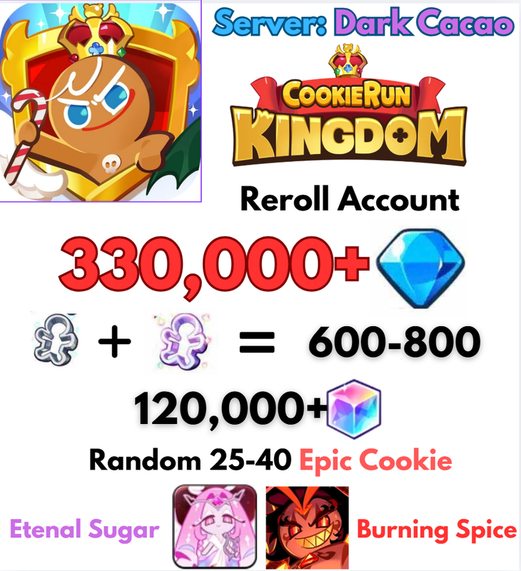 [Dark Cacao] Cookie Run: Kingdom Account Etenal Sugar Burning Spice