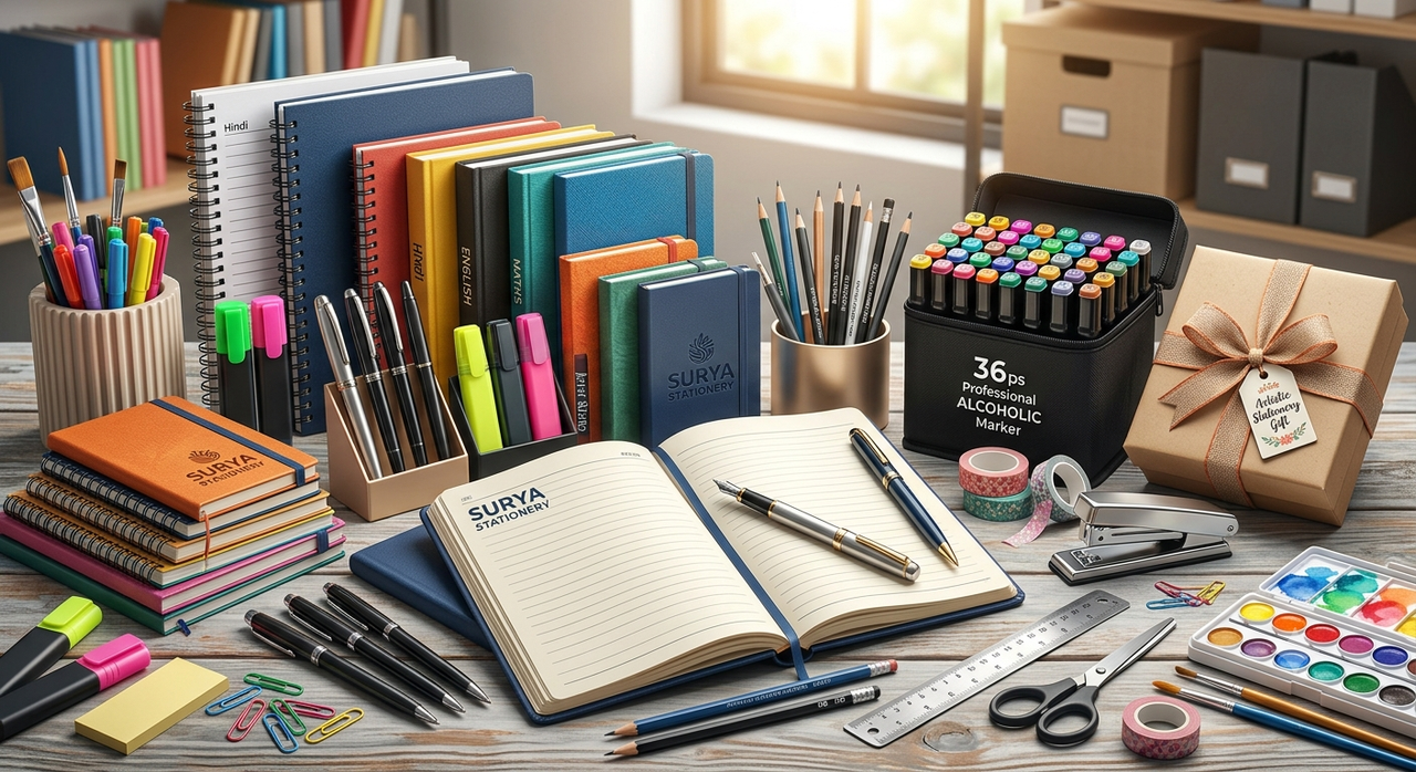 Surya Stationery Premium Product Display